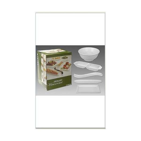 Estuche 7 Piezas Porcelana Blanca DD6100000 [LOTE DE 2 Unidades] KOOPMAN