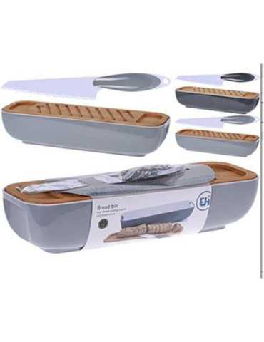 Panera Bambú 40CM con Cuchillo 101000510 [LOTE DE 4 Unidades] KOOPMAN