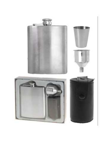 Estuche Petaca Inoxidable 170850030 [LOTE DE 4 Unidades] KOOPMAN