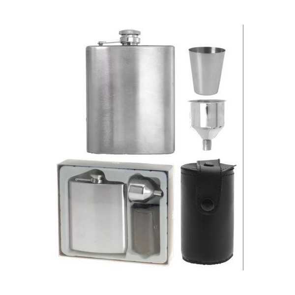 Estuche Petaca Inoxidable 170850030 [LOTE DE 4 Unidades] KOOPMAN
