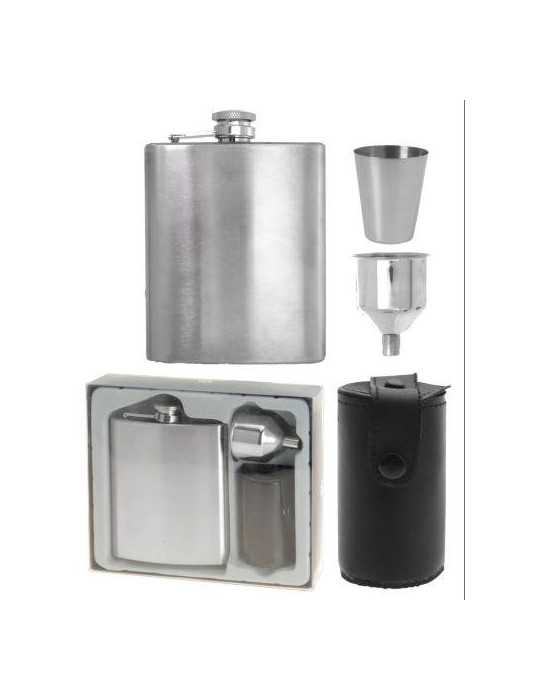 Estuche Petaca Inoxidable 170850030 [LOTE DE 4 Unidades] KOOPMAN