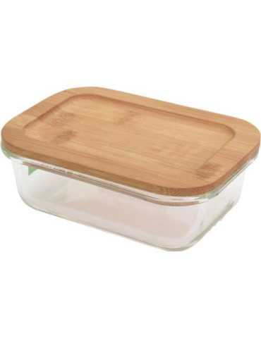 Contenedor Alimentos Cristal con Tapa Bambú 640ML [LOTE DE 6 Unidades] KOOPMAN