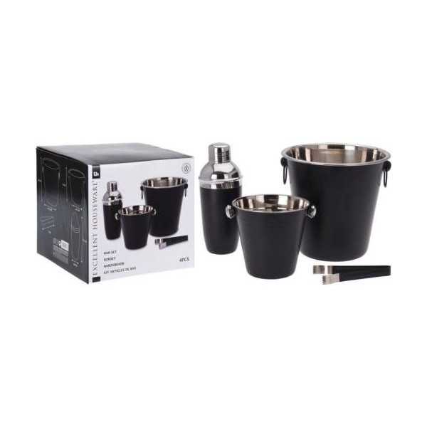 Set 4 Piezas Coctel Inoxidable Negro Mate A12405600 [LOTE DE 2 Unidades] KOOPMAN