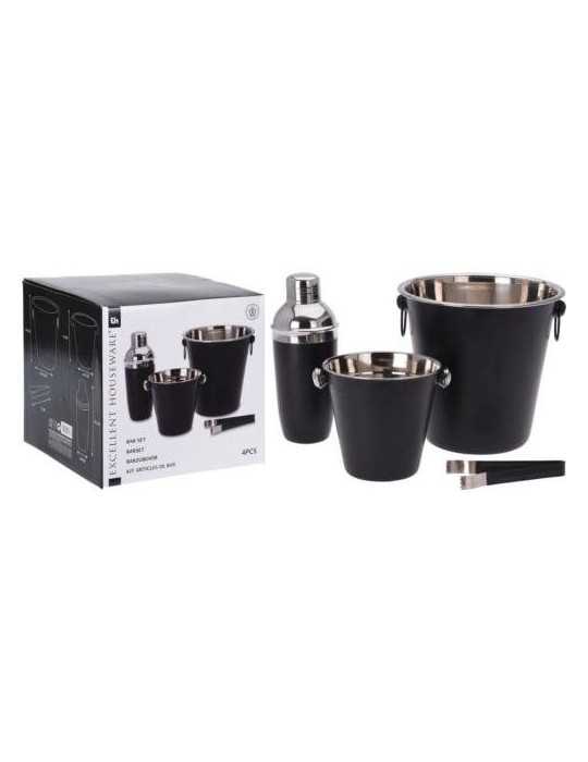 Set 4 Piezas Coctel Inoxidable Negro Mate A12405600 [LOTE DE 2 Unidades] KOOPMAN