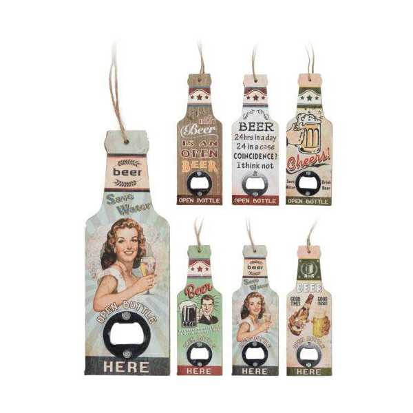 Abre Botellas Chapas Decorado 20X7X0,9 cm [LOTE DE 16 Unidades] KOOPMAN