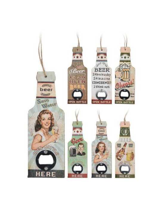 Abre Botellas Chapas Decorado 20X7X0,9 cm [LOTE DE 16 Unidades] KOOPMAN