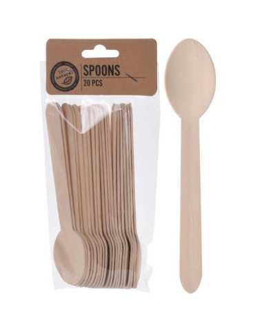 Set 20 Cucharas Madera 16CM [LOTE DE 22 Unidades] KOOPMAN