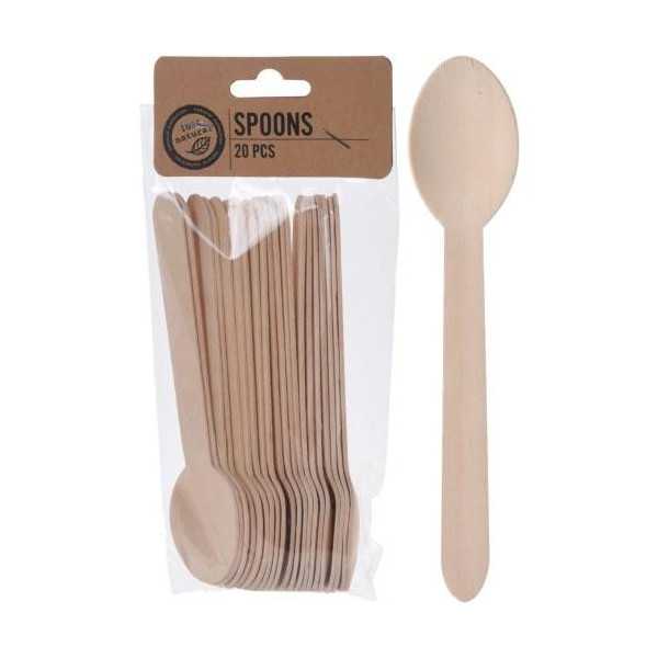 Set 20 Cucharas Madera 16CM [LOTE DE 22 Unidades] KOOPMAN