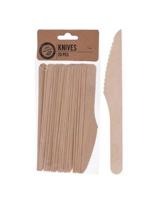 Set 20 Cuchillos Madera 16CM [LOTE DE 22 Unidades] KOOPMAN