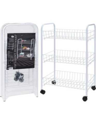 Carrito Cocina Metálico 3 Estantes 101000970 [LOTE DE 2 Unidades] KOOPMAN
