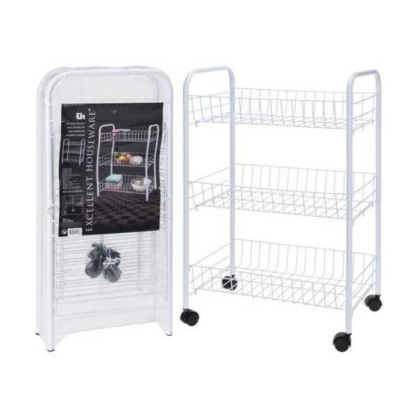 Carrito Cocina Metálico 3 Estantes 101000970 [LOTE DE 2 Unidades] KOOPMAN