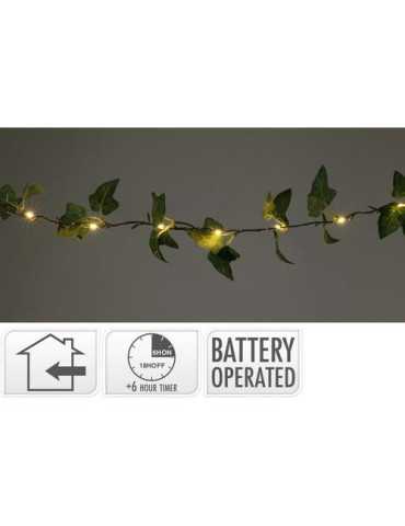Guirnalda Enredadera LED Hojas Verde 290CM [LOTE DE 4 Unidades] KOOPMAN