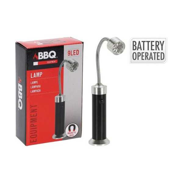 Lámpara Barbacoa 9 LED Acero Inoxidable con Imán [LOTE DE 6 Unidades] KOOPMAN