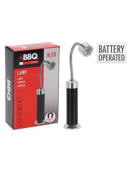 Lámpara Barbacoa 9 LED Acero Inoxidable con Imán [LOTE DE 6 Unidades] KOOPMAN