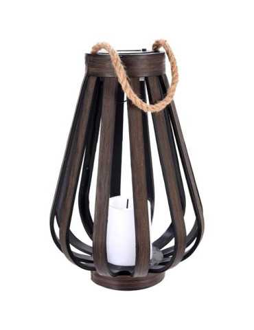 Farol Solar Marrón 24X35CM Luz Cubo 8X10CM [LOTE DE 2 Unidades] KOOPMAN
