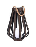 Farol Solar Marrón 24X35CM Luz Cubo 8X10CM [LOTE DE 2 Unidades] KOOPMAN