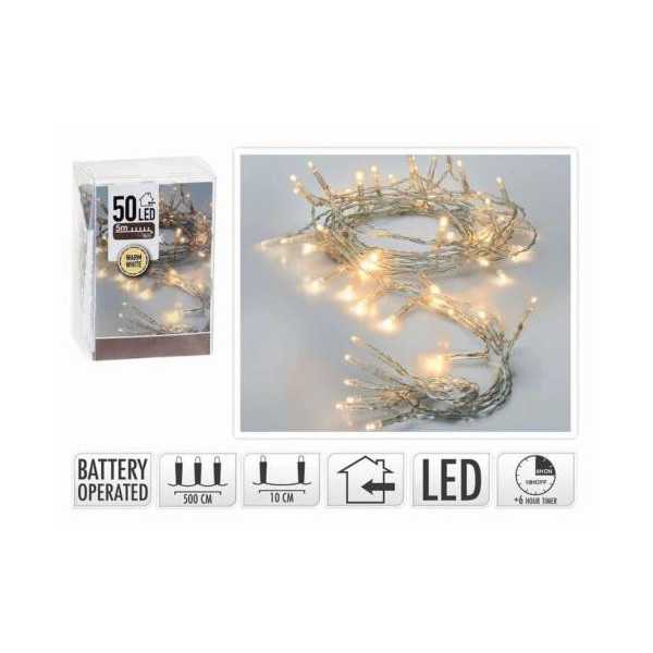 Guirnalda 50 Leds Blancos a Pilas AX9800660 [LOTE DE 10 Unidades] KOOPMAN