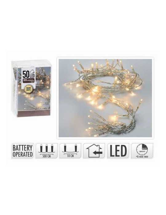 Guirnalda 50 Leds Blancos a Pilas AX9800660 [LOTE DE 10 Unidades] KOOPMAN