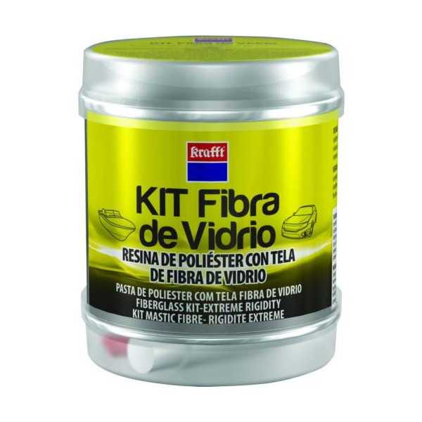 Kit Masilla Tela Fibra + Endurecedor 250 gr 14492 [LOTE DE 2 Unidades] KRAFFT