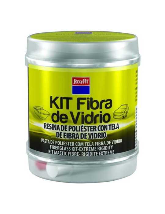 Kit Masilla Tela Fibra + Endurecedor 250 gr 14492 [LOTE DE 2 Unidades] KRAFFT
