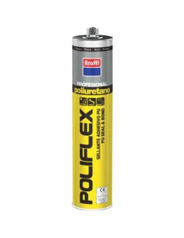 Masilla Poliuretano Poliflex Negro 300 ml 50033 [LOTE DE 8 Unidades] KRAFFT