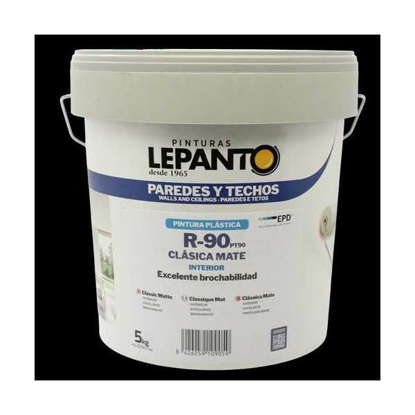 Pintura Plástica R-90 Interior 5K Blanco Mate [LOTE DE 4 Unidades] LEPANTO