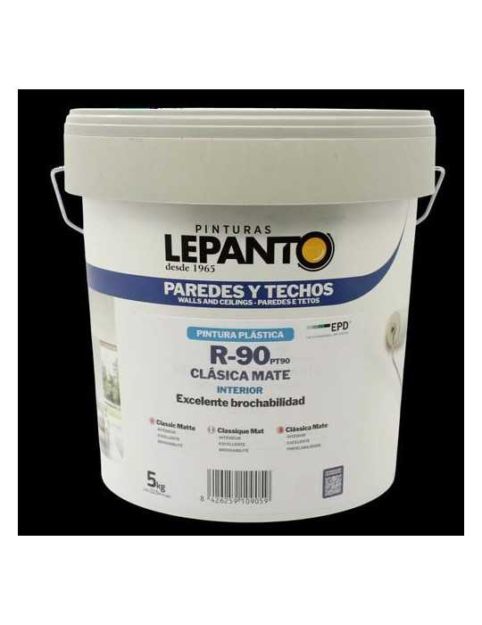 Pintura Plástica R-90 Interior 5K Blanco Mate [LOTE DE 4 Unidades] LEPANTO