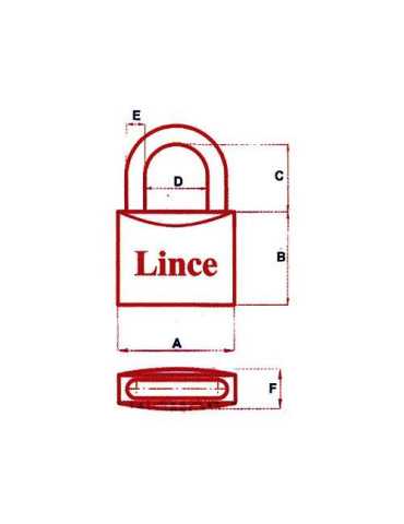 Candado Latón 300/40 Arco Normal Llaves Iguales 3381 [LOTE DE 2 Unidades] LINCE