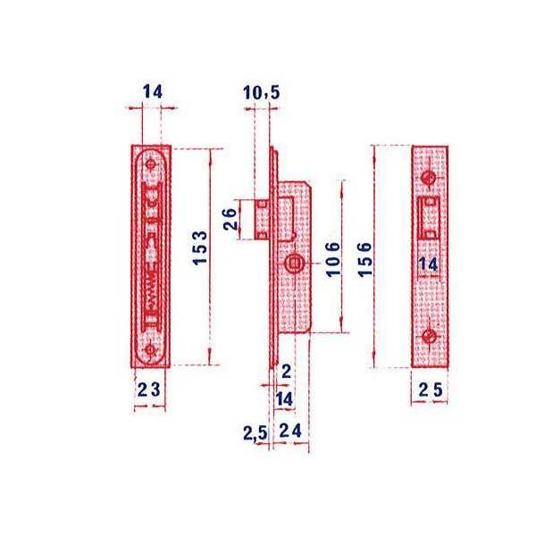 Cerradura Puerta Metálica 5553/14 [LOTE DE 2 Unidades] LINCE