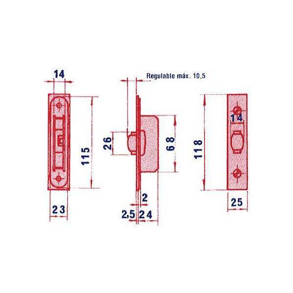Cerradura Puerta Metálica 5554/14 [LOTE DE 2 Unidades] LINCE