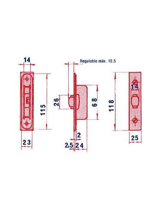 Cerradura Puerta Metálica 5554/14 [LOTE DE 2 Unidades] LINCE