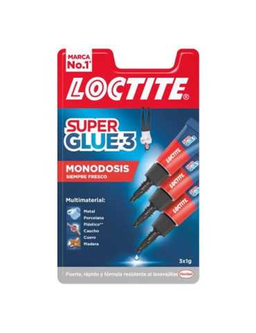 Pegamento SUPER-GLUE3 3X1 gr Minitrio [LOTE DE 4 Unidades] LOCTITE