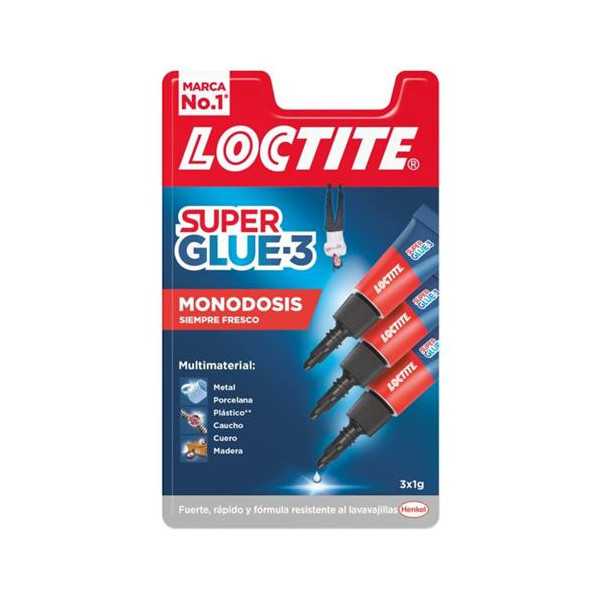 Pegamento SUPER-GLUE3 3X1 gr Minitrio [LOTE DE 4 Unidades] LOCTITE