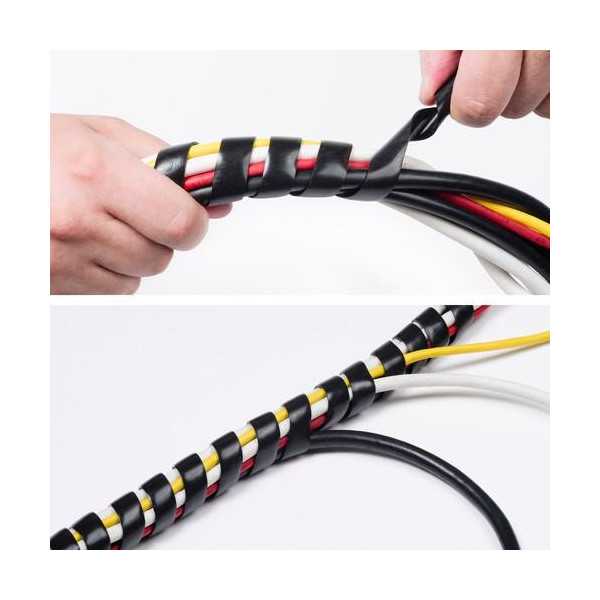 Espiral Cables Negro 2.5M 10-40MM Ø CTW2.5B [LOTE DE 6 Unidades] LUCECO