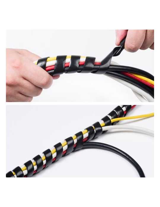 Espiral Cables Negro 2.5M 10-40MM Ø CTW2.5B [LOTE DE 6 Unidades] LUCECO