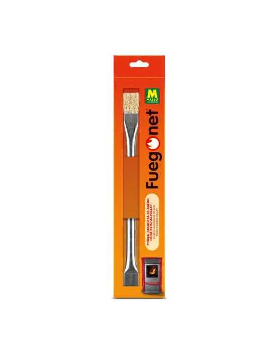 Pincel + Rasqueta Estufas Pellet 231589 [LOTE DE 4 Unidades] MASSO