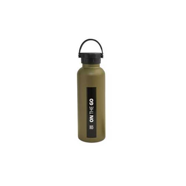 Botella Termo 750 ml Oliva Inoxidable On The Go 9813-IO [LOTE DE 2 Unidades] IRIS