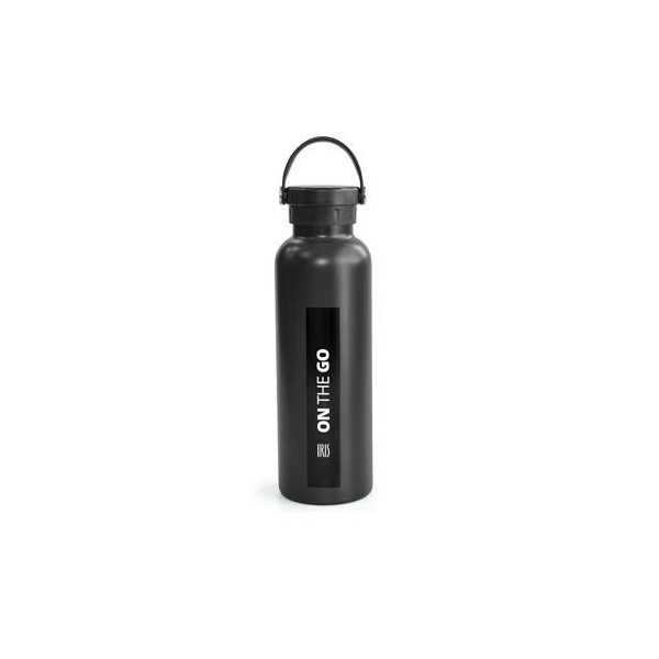 Botella Termo 750 ml Negra Inoxidable On The Go 9812-IN [LOTE DE 2 Unidades] IRIS