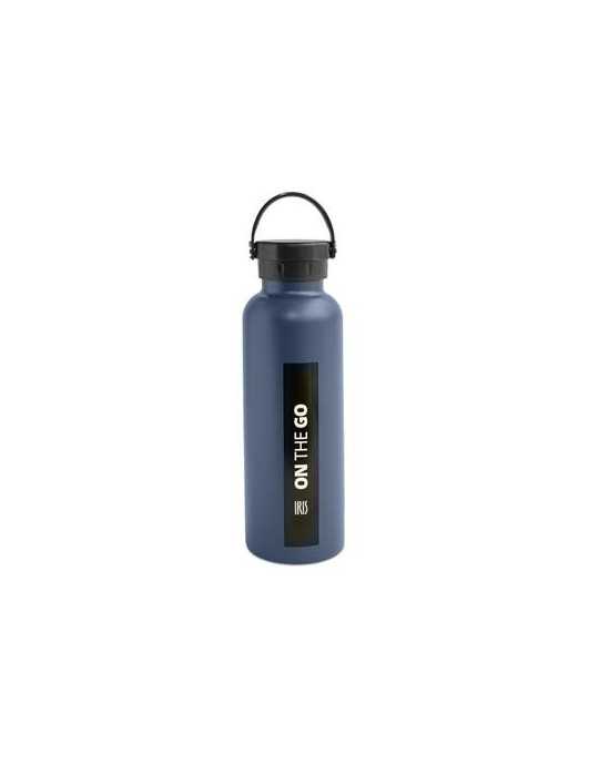Botella Termo 750 ml Azul Inoxidable On The Go 9813-IB [LOTE DE 2 Unidades] IRIS