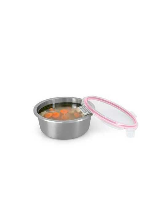 Contenedor Redondo Acero Inoxidable 750ML [LOTE DE 4 Unidades] IRIS