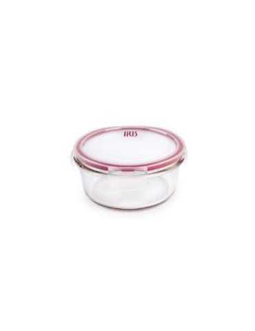 Contenedor Redondo Vidrio 840 ml 8609-V [LOTE DE 4 Unidades] IRIS