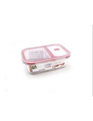 Contenedor Rect. vidrio Dividido 950 ml 8615-V [LOTE DE 4 Unidades] IRIS