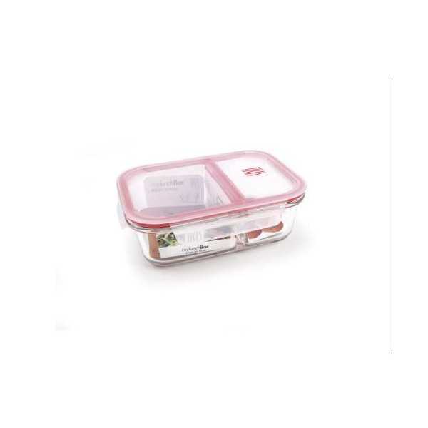 Contenedor Rect. vidrio Dividido 950 ml 8615-V [LOTE DE 4 Unidades] IRIS