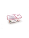 Contenedor Rect. vidrio Dividido 950 ml 8615-V [LOTE DE 4 Unidades] IRIS