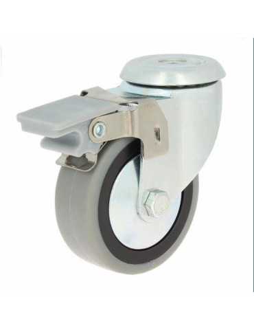 Rueda con Soporte Aro Goma 60 con Freno 79329 [LOTE DE 8 Unidades] ITEM