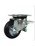 Rueda con Soporte Aro Goma/Chapa 125MM Placa Freno [LOTE DE 2 Unidades] ITEM