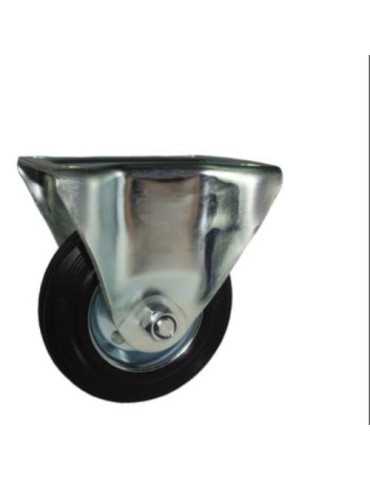 Rueda con Soporte Aro Goma/Chapa 125MM Fija 75504 [LOTE DE 2 Unidades] ITEM
