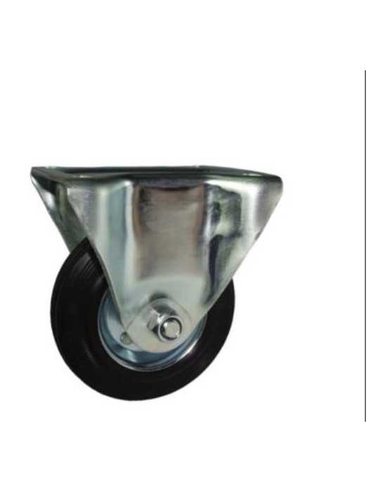 Rueda con Soporte Aro Goma/Chapa 125MM Fija 75504 [LOTE DE 2 Unidades] ITEM