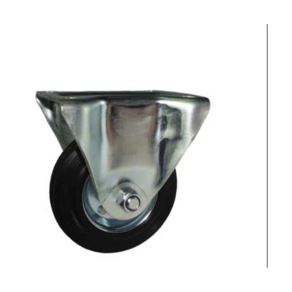 Rueda con Soporte Aro Goma/Chapa 200MM Fija 75506 [LOTE DE 2 Unidades] ITEM
