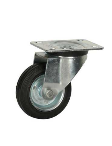 Rueda Giratorio Goma Rodillos 80 mm M820 75489 [LOTE DE 4 Unidades] ITEM